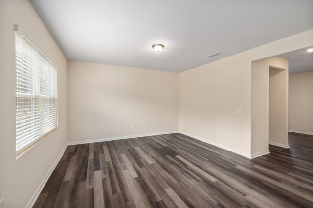 Empty rental unit with hard wood floors