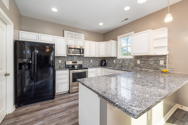 kitchen with granite countertops