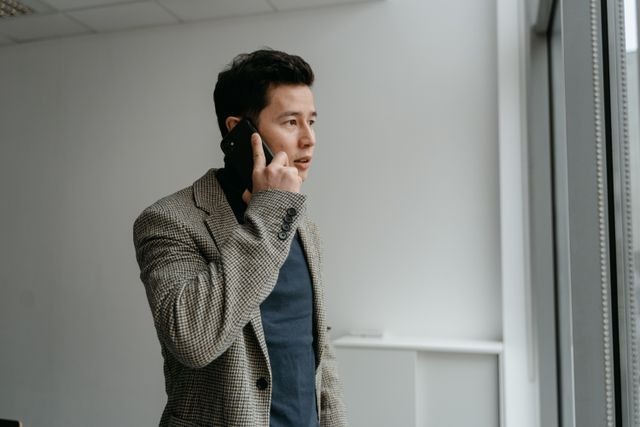 person talking on a cell phone